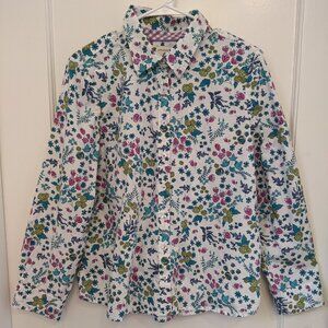 Appleseeds Limited Edition Womens Large Blouse Floral Cotton Button Up